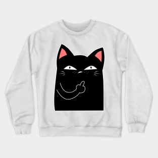 Black Cat Middle Finger Crewneck Sweatshirt